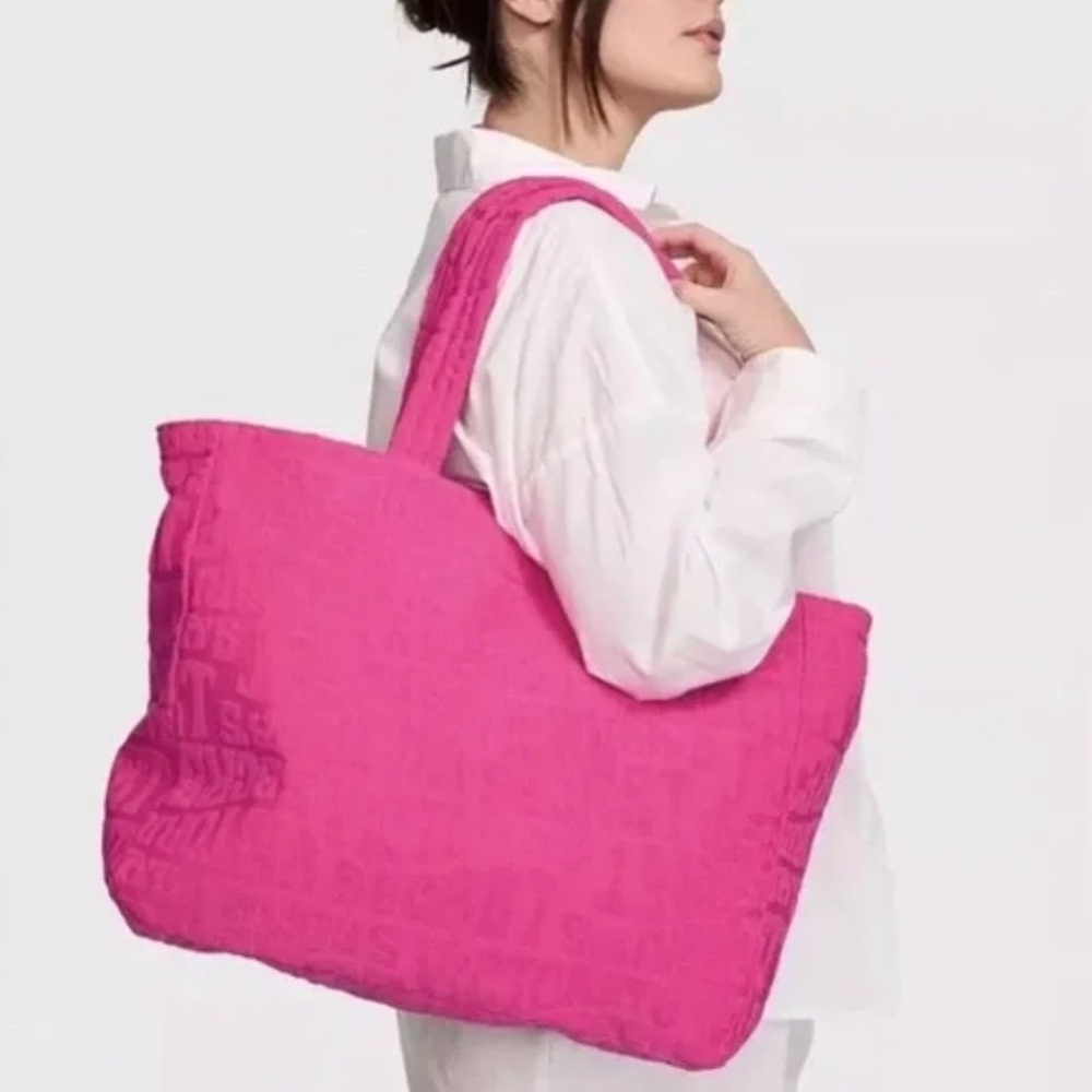 Victoria's Secret Pink Terry Embossed Tote